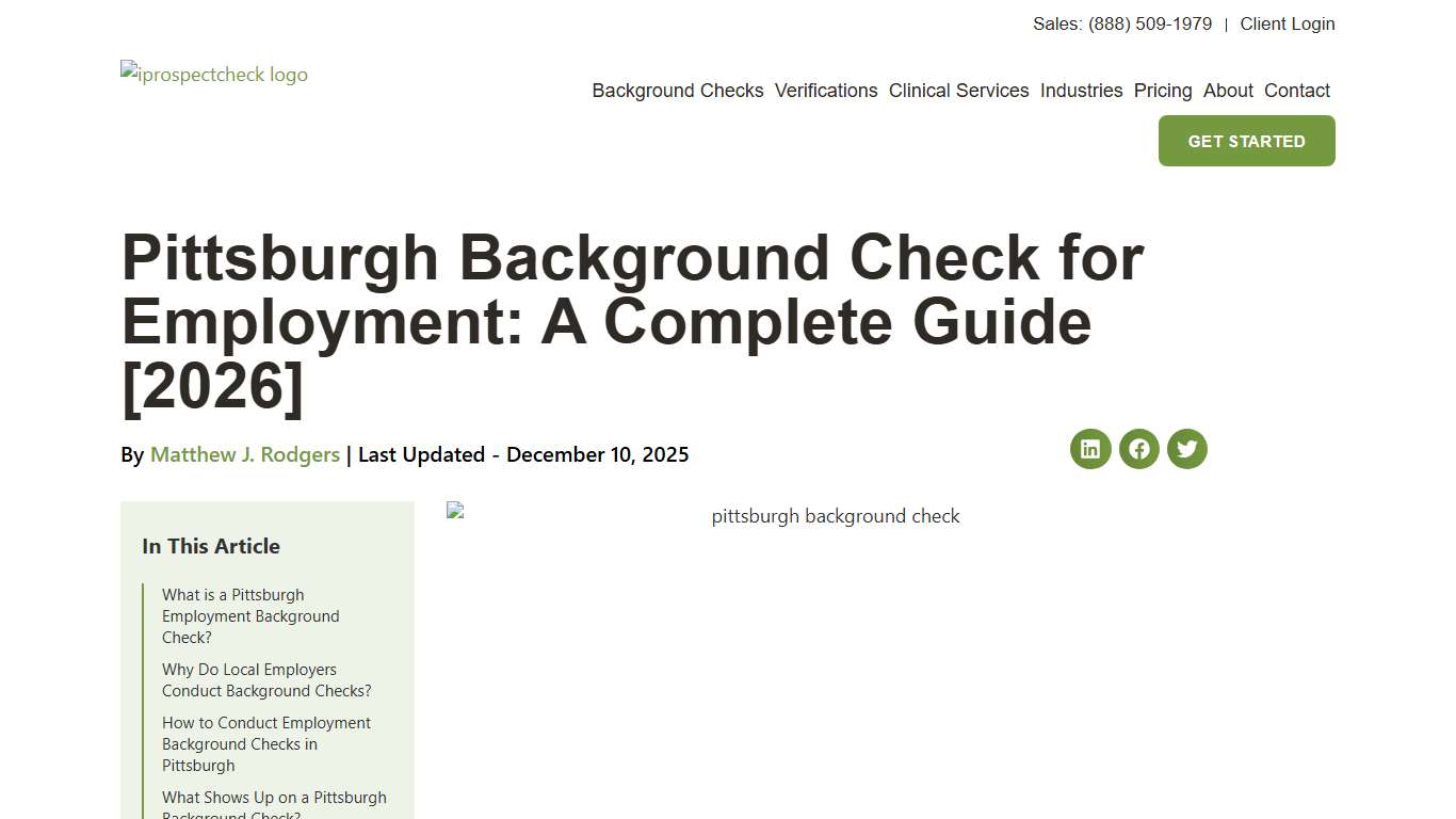 Pittsburgh Background Check for Employment: A Complete Guide [2026] - iprospectcheck